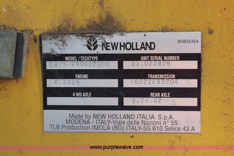 image for item D8247 2000 New Holland LB75 backhoe