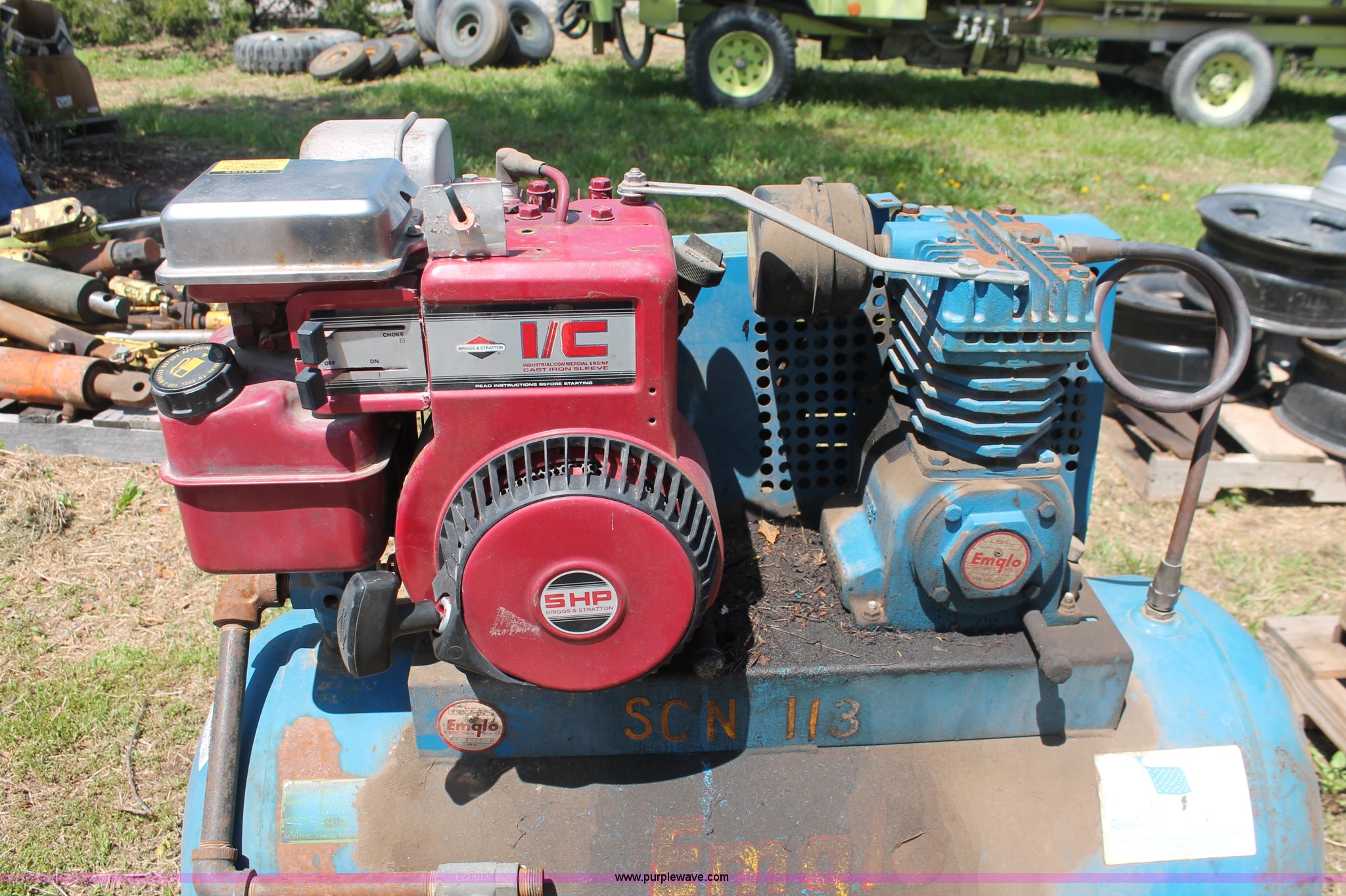 Emglo gas powered air compressor in Wichita, KS Item AH9130 sold