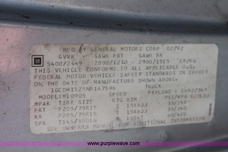 image for item D8317 1992 Chevrolet Astro Cargo van