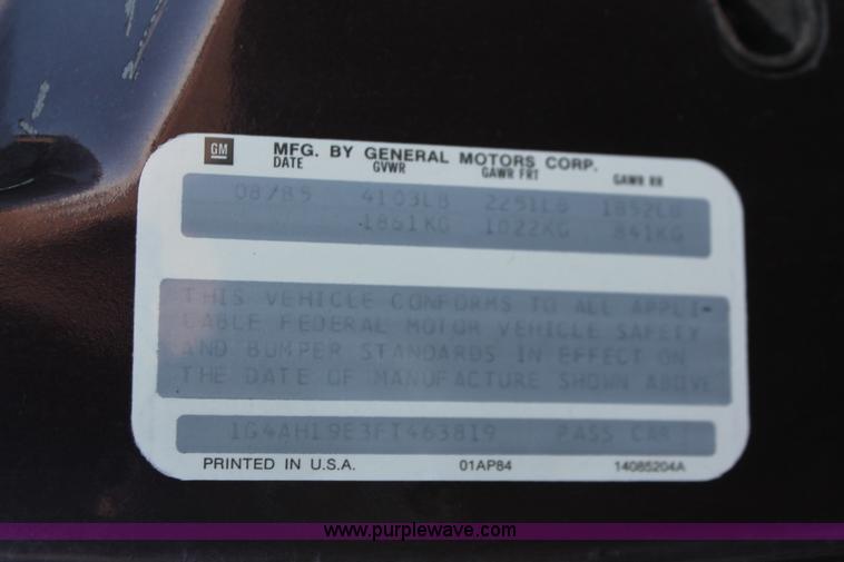 image for item D8326 1985 Buick Century Custom