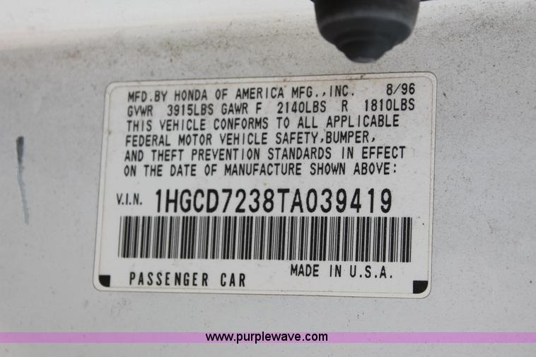 image for item H3554 1996 Honda Accord LX