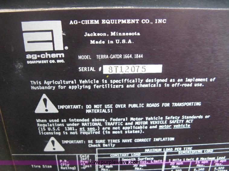 image for item D8298 1995 Ag-Chem TerraGator 1844 sprayer