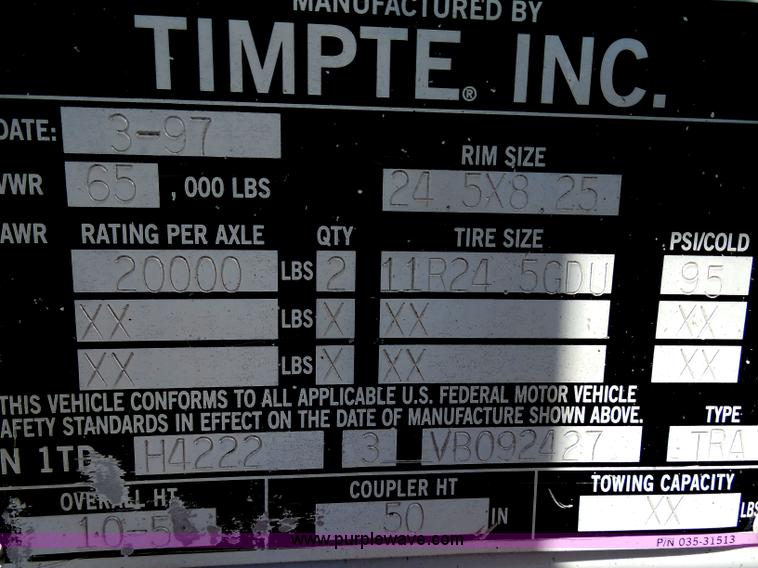 image for item H3213 1997 Timpte Super Hopper hopper bottom trailer