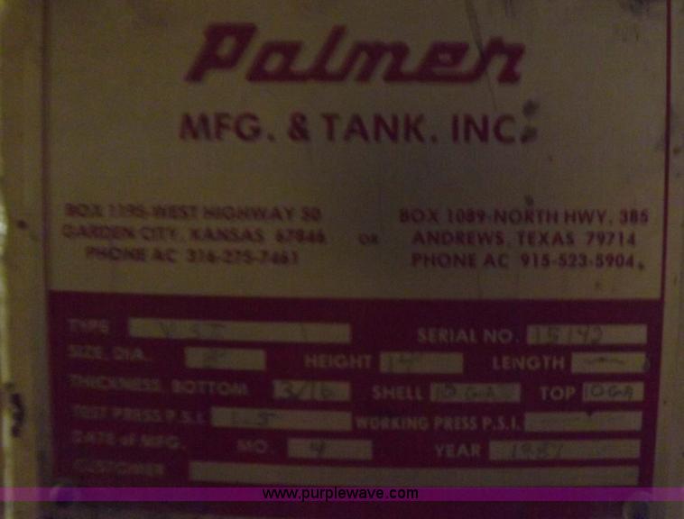 image for item H7026 (3) Palmer Tank Mfg. 5,000 gallon bulk liquid tanks