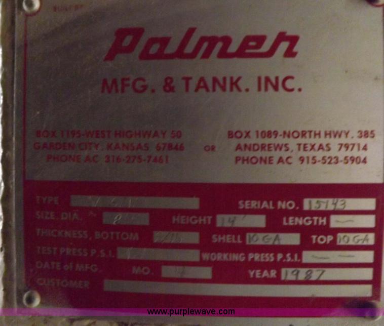 image for item H7026 (3) Palmer Tank Mfg. 5,000 gallon bulk liquid tanks