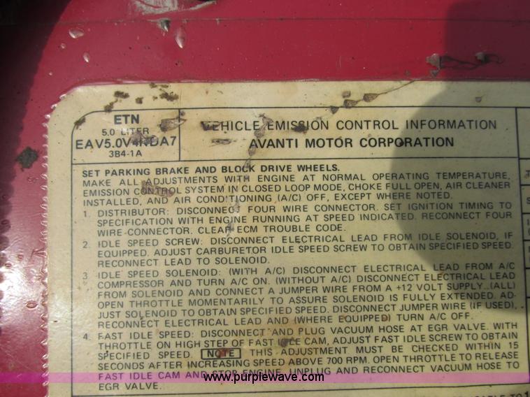 image for item AB9373 1984 Studebaker Avanti II