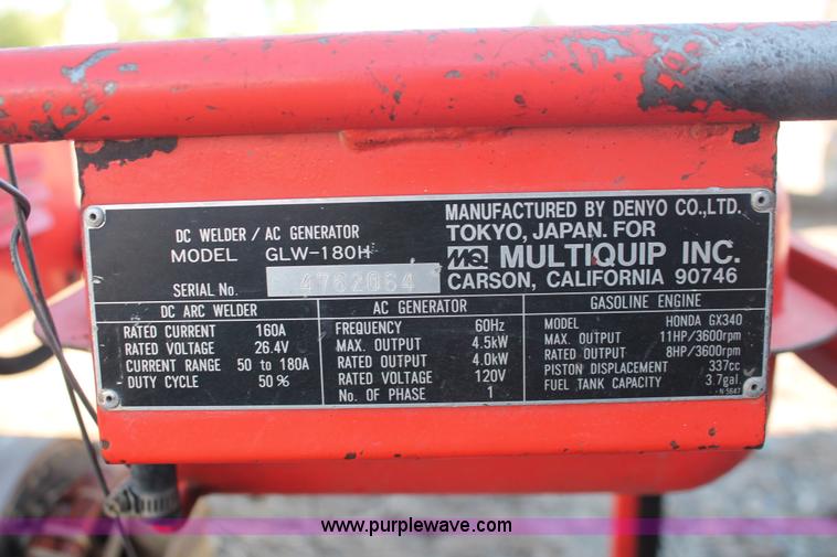image for item H3552 Multi Quip GLW-180H generator/welder