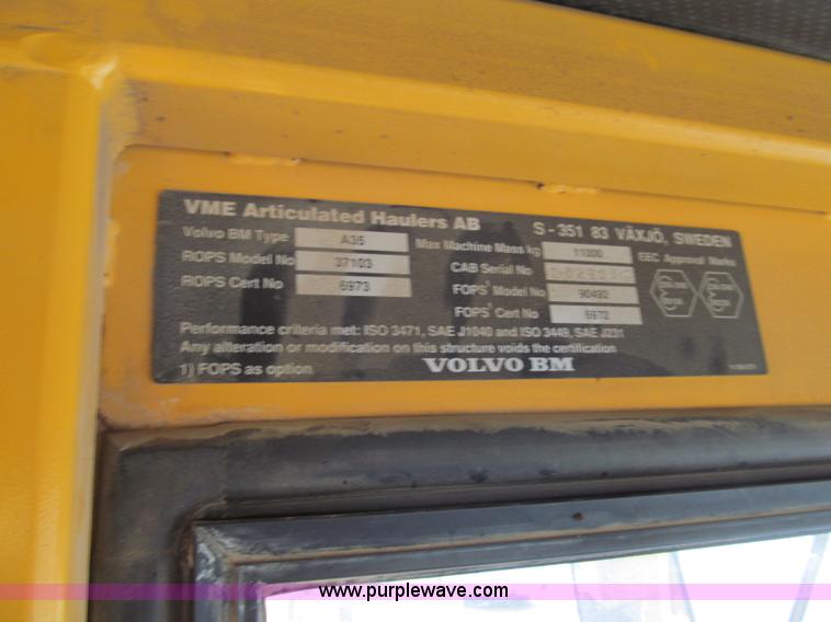 image for item F5013 1995 Volvo A35 haul truck