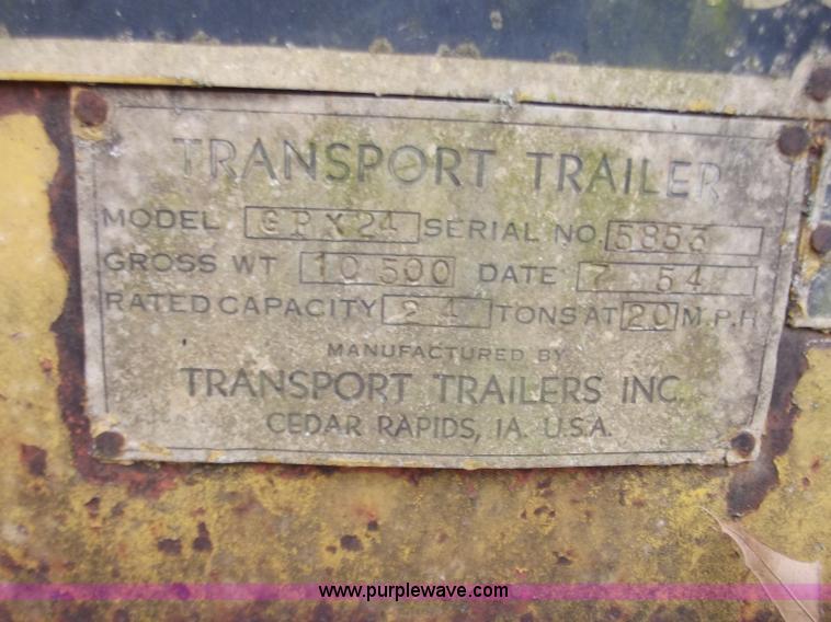 image for item F5044 1954 Transport 35' lowboy trailer