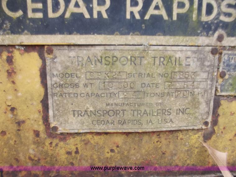 image for item F5044 1954 Transport 35' lowboy trailer