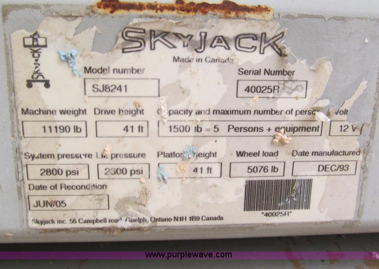 image for item F5056 Skyjack SJ8241 rough terrain scissor lift