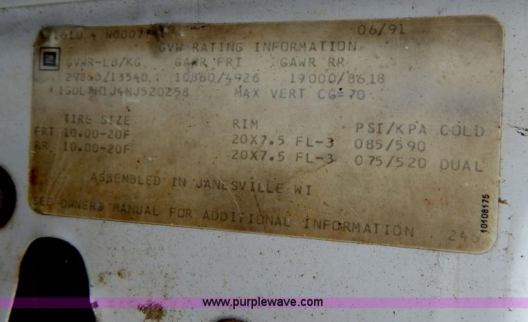 image for item G3207 1991 GMC TopKick dump truck