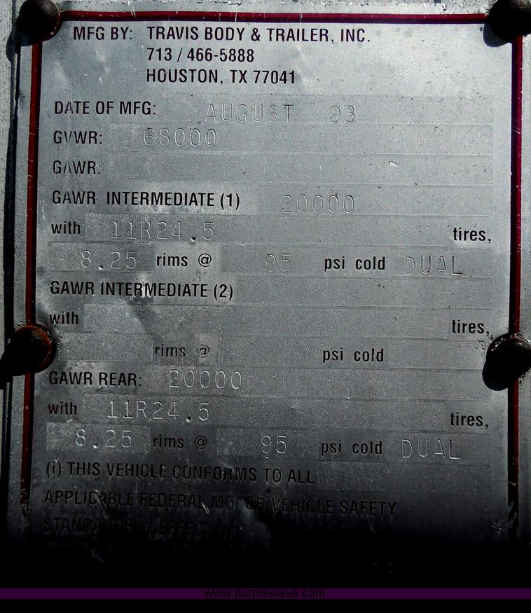 image for item H3216 1994 Travis end dump trailer