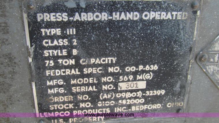 image for item O9173 Press-Arbor 75 ton press