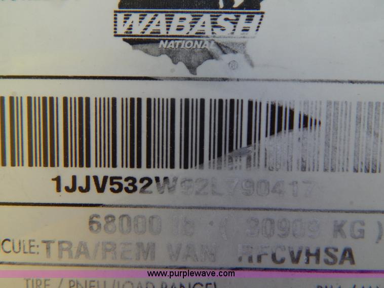 image for item G3209 2002 Wabash 53' reefer trailer