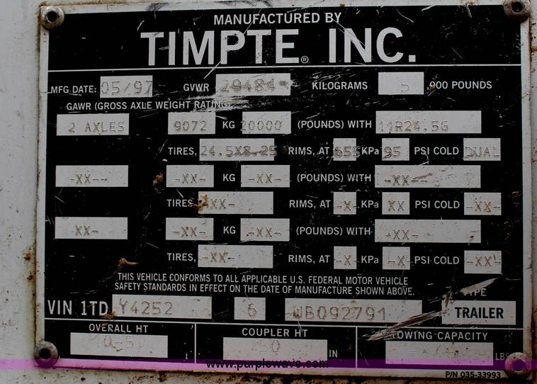 image for item G5210 1998 Timpte 42' belt trailer