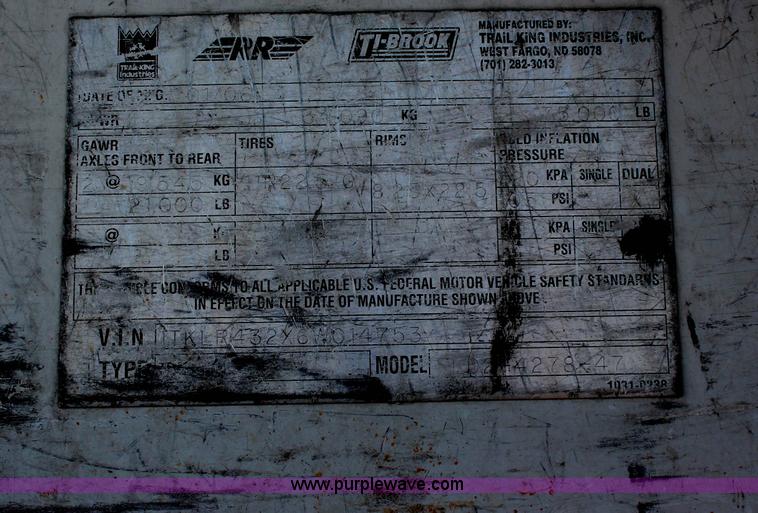 image for item G5211 2006 Trail King 42' belt trailer