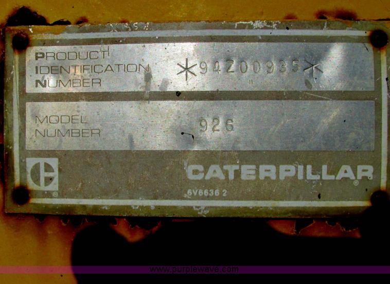 image for item A8528 1985 Caterpillar 926 Payloader wheel loader