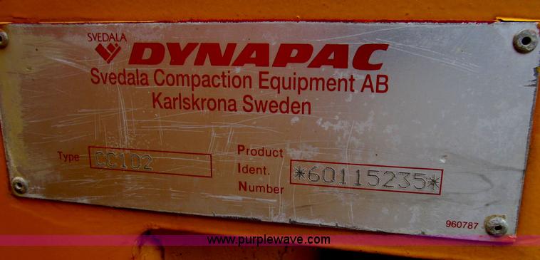 image for item D7373 2000 Dynapac CC102 Series 10 smooth drum vibratory roller