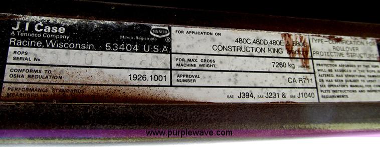 image for item D7378 1989 Case 480E backhoe