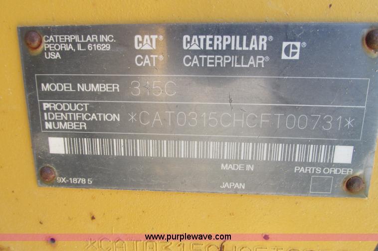 image for item E5139 2001 Caterpillar 315C excavator