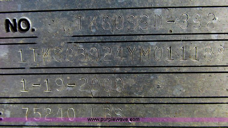 image for item E5141 2000 Trail King 39' side dump trailer