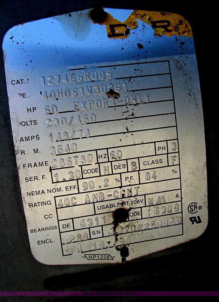 image for item E5152 Quincy QMA60ATA316 air compressor