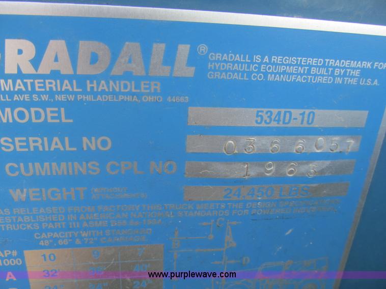 image for item G2980 Gradall 534D-10 telehandler