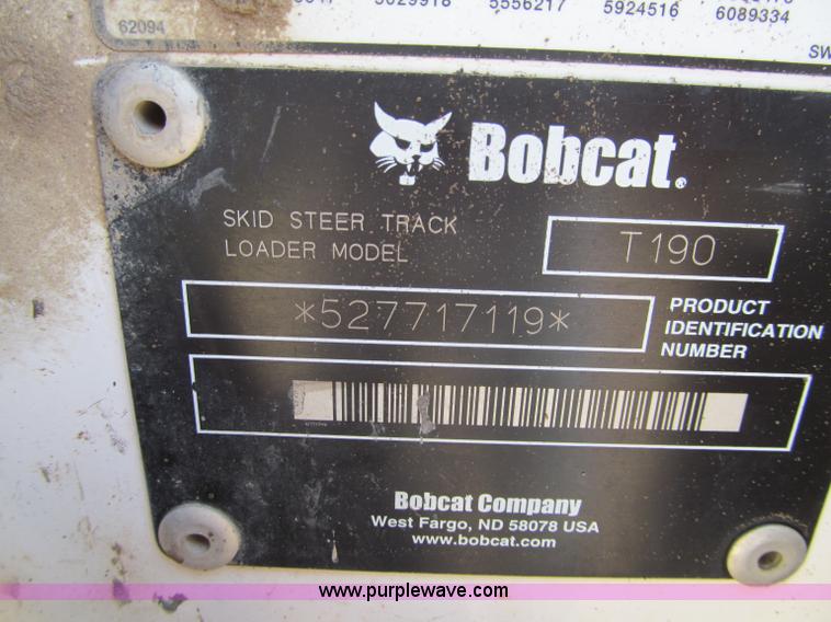 image for item G8692 2005 Bobcat T190 skid steer