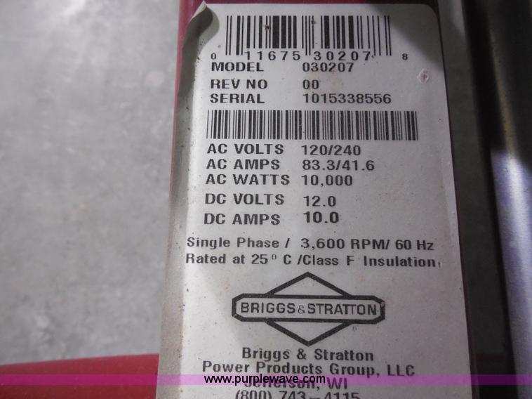 image for item AD9275 Briggs & Stratton Elite series portable generator