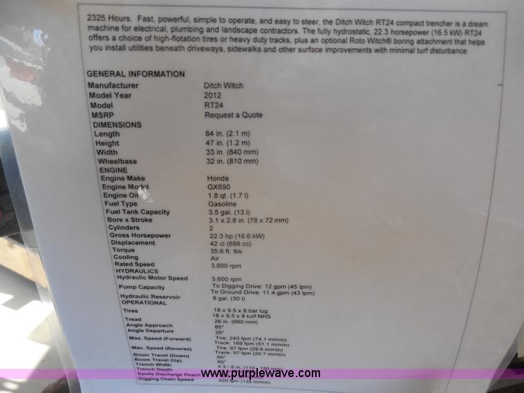 image for item AD9296 2010 Ditch Witch RT24 trencher