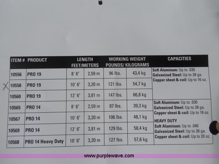 image for item AD9297 Tapco Pro 19 metal brake