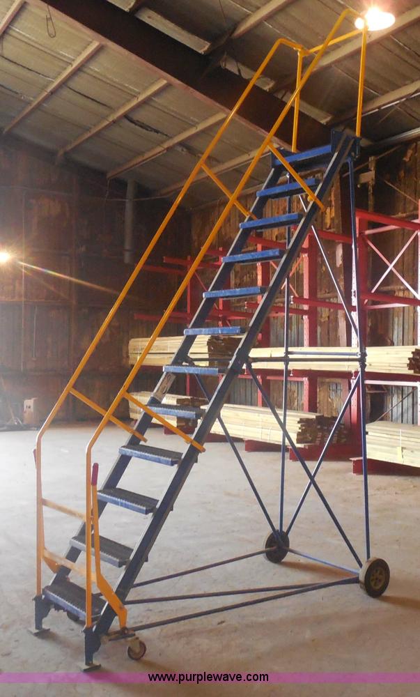 image for item H3126 Vestil steel rolling warehouse ladder