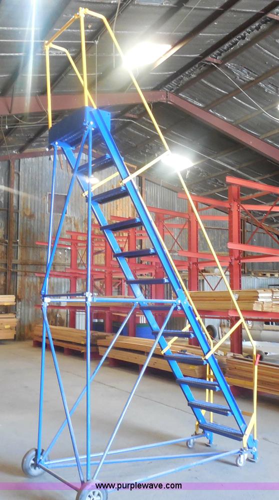 image for item H3126 Vestil steel rolling warehouse ladder