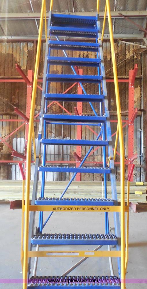 image for item H3126 Vestil steel rolling warehouse ladder