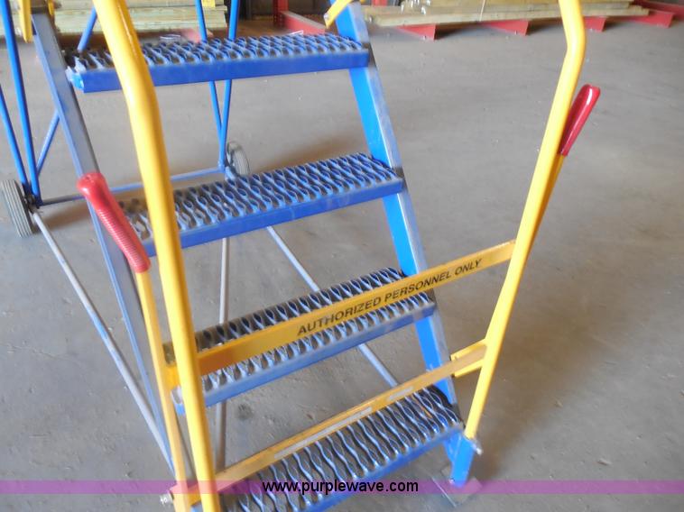 image for item H3126 Vestil steel rolling warehouse ladder