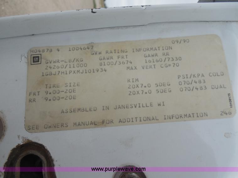 image for item H3139 1991 Chevrolet Kodiak dump truck