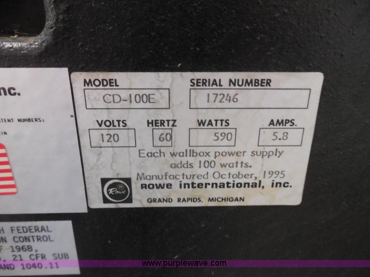 image for item H3142 Rowe AMI CD-100E juke box