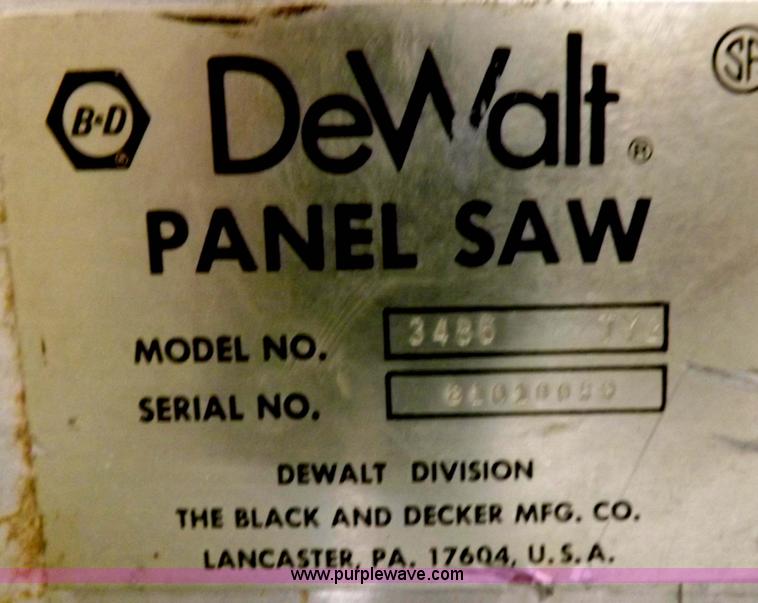 image for item H7064 DeWalt 3486792 panel saw