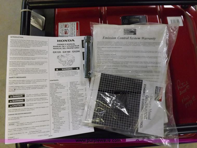 image for item H7104 Honda EG6500CL 6.5 kW generator