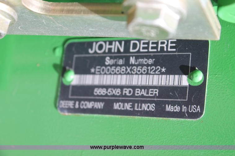 image for item G5738 2008 John Deere 568 round baler