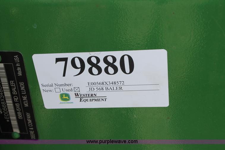 image for item G5744 2008 John Deere 568 round baler