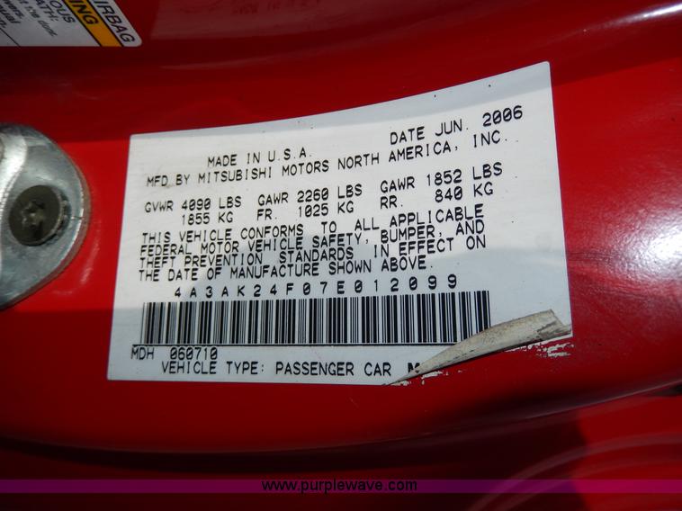 image for item D8113 2007 Mitsubishi Eclipse GS