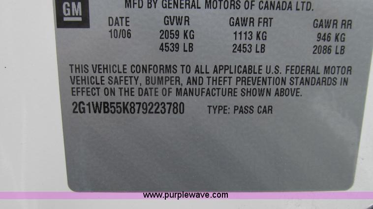 image for item E3956 2007 Chevrolet Impala LS