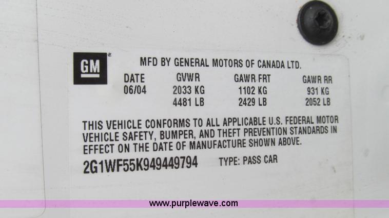 image for item E3958 2004 Chevrolet Impala