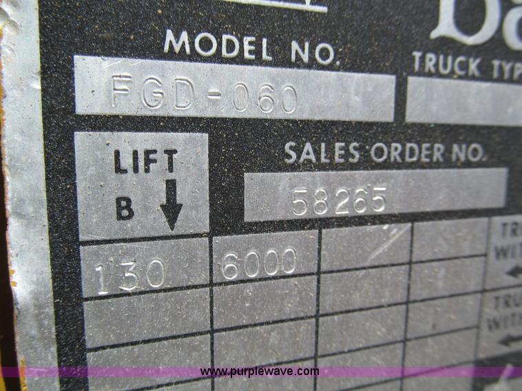 image for item F5080 Baker Industrial FGD-060 forklift