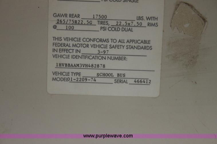image for item F8608 1997 International 3800 school bus
