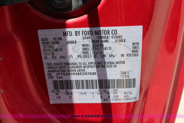 image for item G5489 2008 Ford F250 Super Duty XL SuperCab pickup truck