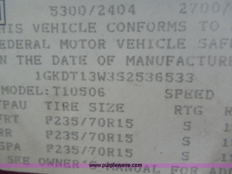 image for item H3118 1995 GMC Jimmy SL SUV