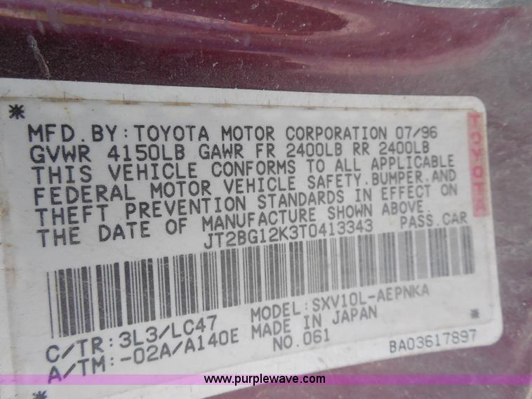 image for item H3120 1996 Toyota Camry LE